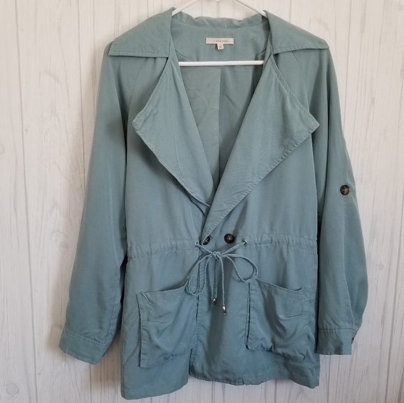 41 Hawthorn Jackets & Blazers - 41 Hawthorn Light Blue Cinch Waist Jacket